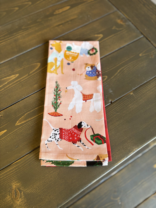 Holiday Pups 2-Pack Tea Towels