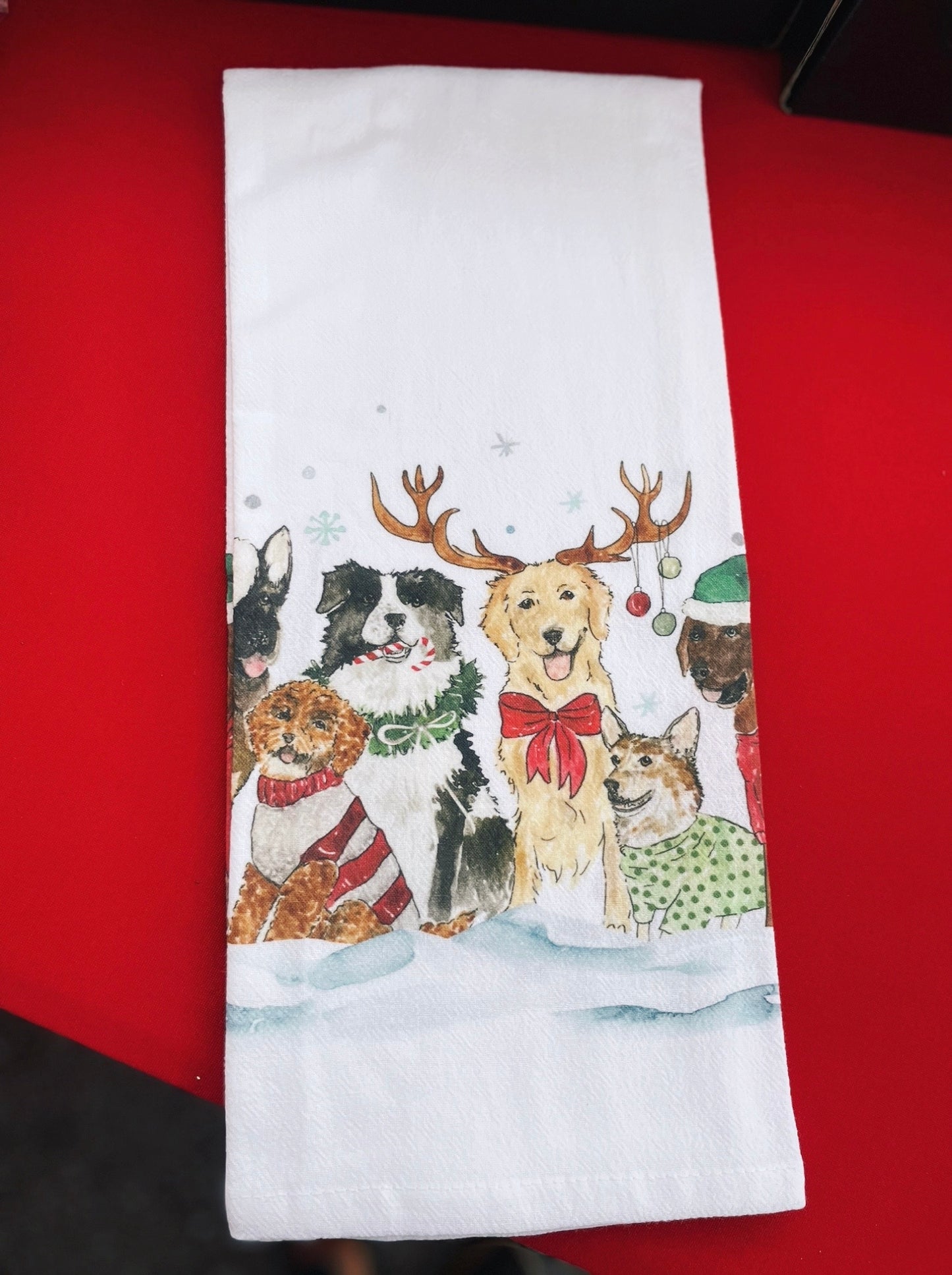 Festive Dogs Hand Towel