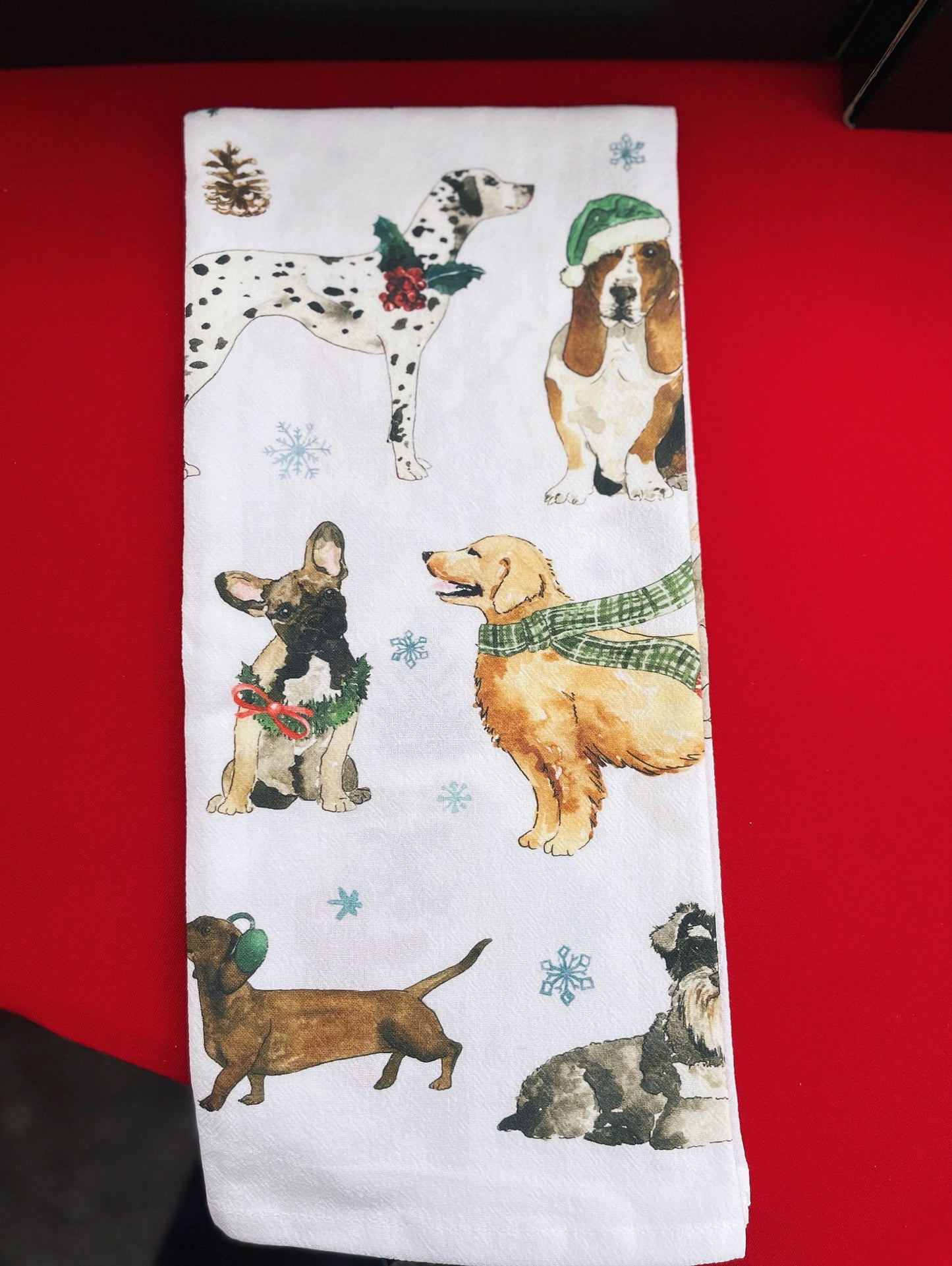 Christmas Dogs Hand Towel